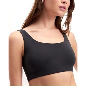 Everlane Bra Women Black Square Neck Tank Bralette Active Supima NEW